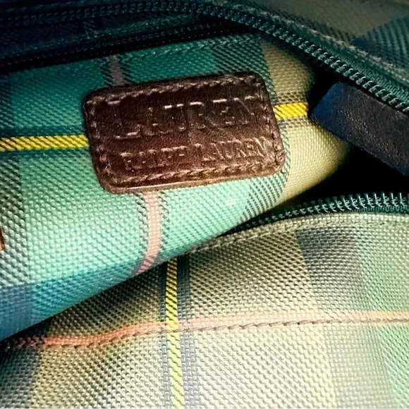 Rare Y2K Vintage Ralph Lauren Coated Canvas Leather Shoulder/Tote Bag - Picture 11 of 13